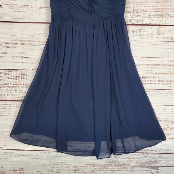 Jenny Yoo Collection Dress Chiffon Blue Knee Length Sz 12 Fairy Bridesmaid Prom - Picture 6 of 16